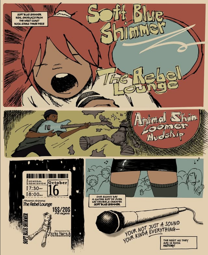 Soft Blue Shimmer at the Rebel Lounge flyer