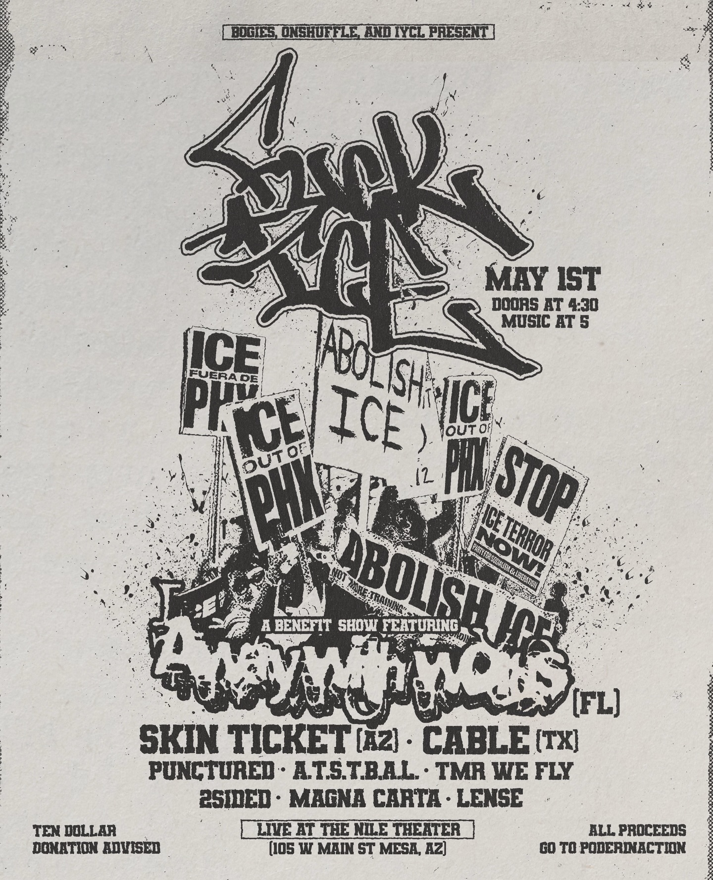 FUCK ICE charity show flyer