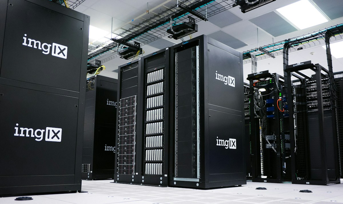 Rows of servers in a data centre