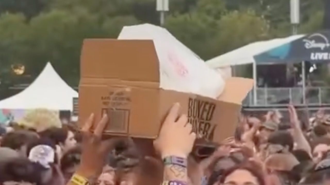 someone crowd surfed a bag of pee at lolla 2024