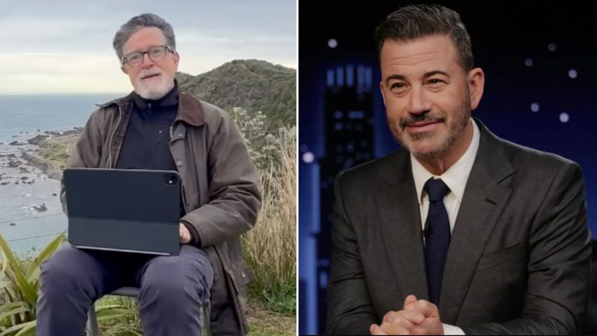 Stephen Colbert dropped out of the race to hype Jimmy Kimmel for Emmys