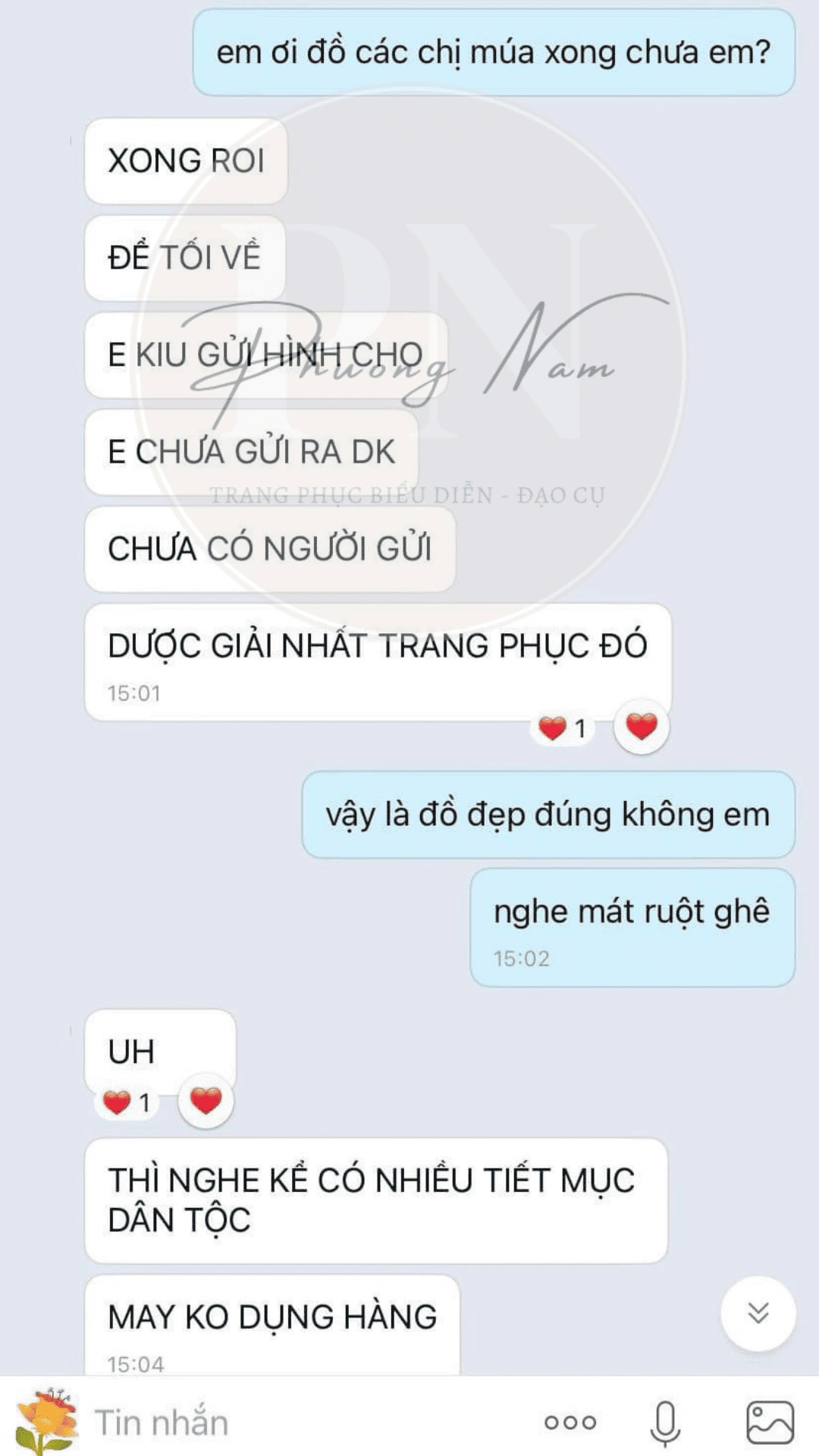 Một phản hồi khác về sự hài lòng của khách hàng với dịch vụ Phương Nam