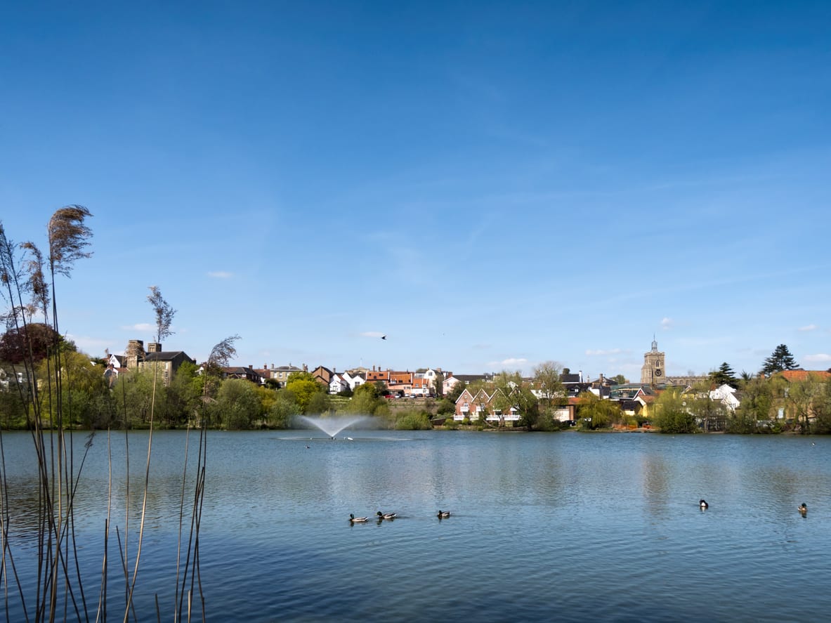 view of Diss overlooking Diss Mere