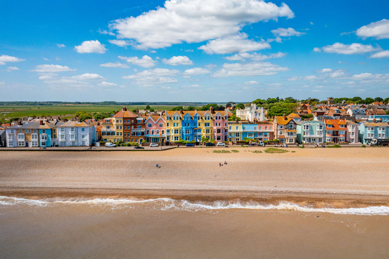 aldeburgh aerial view from the seafront