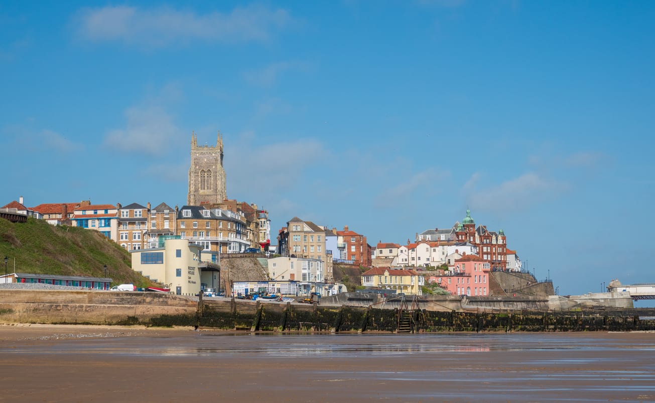 view of Cromer from the seafront