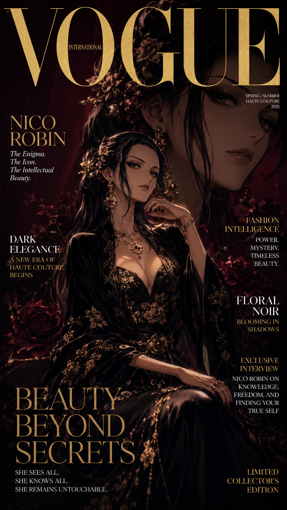 Dark elegance: Nico Robin in haute couture