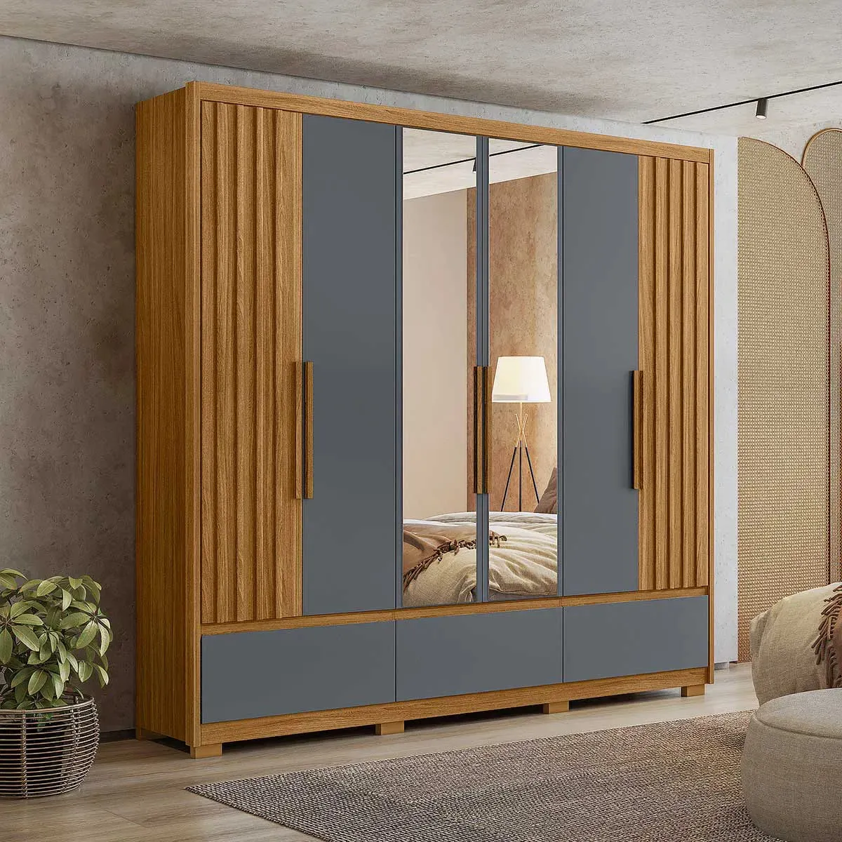  Montagem do Guarda Roupa Casal Grande com Ripado e Espelho