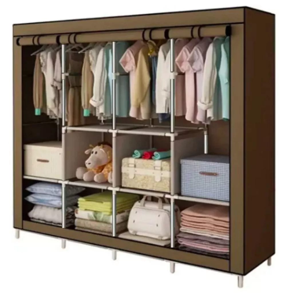 Montagem Guarda Roupa Dobrável Organizador De Roupas Portátil Multiuso Armário Organizador 4 Divisórias