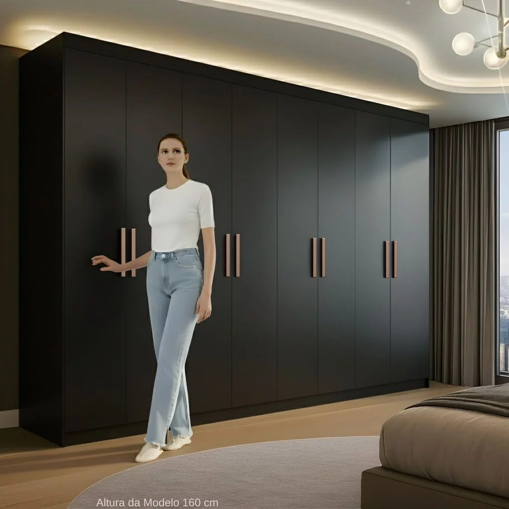 Montagem Guarda Roupa Casal 8 Portas 4 Gavetas Paris Espresso Móveis