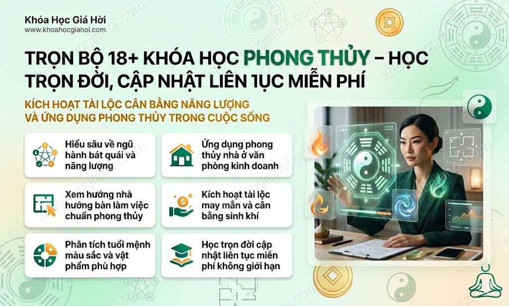 Trọn Bộ 18+ Khóa Học Phong Thủy – Học Trọn Đời, Cập Nhật Liên Tục Miễn Phí