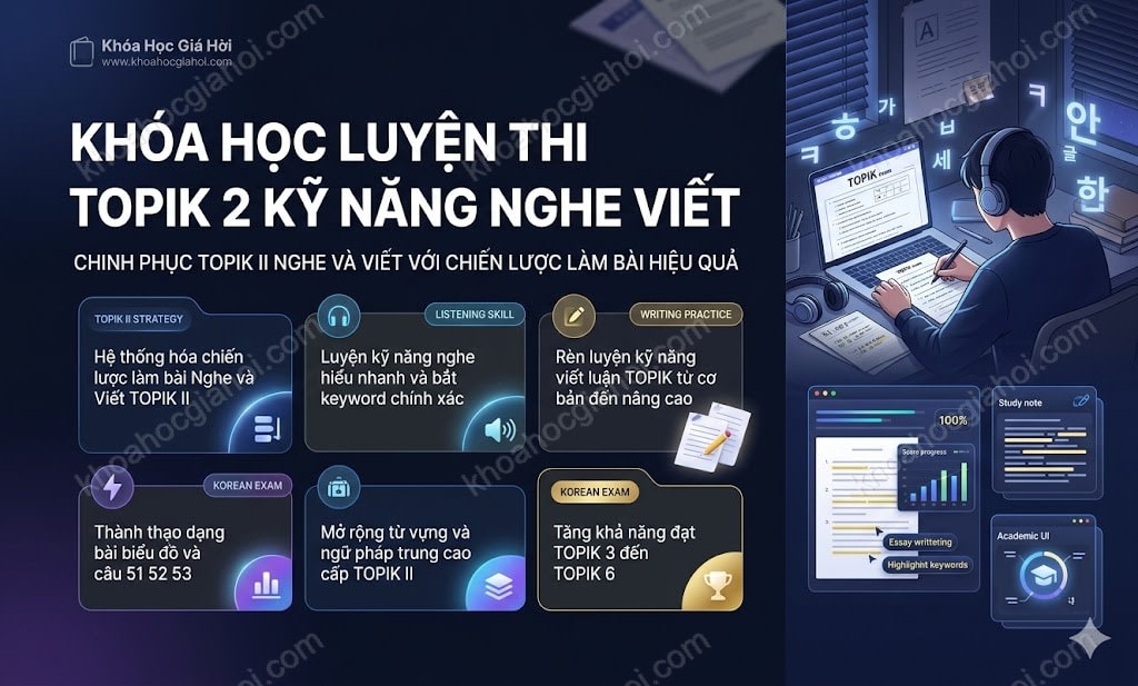 Khóa Học Luyện Thi Topik 2 Kỹ Năng Nghe - Viết