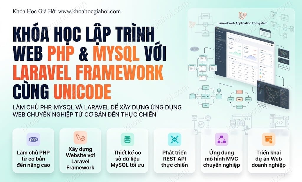 Khóa Học Lập Trình Web PHP & MySQL Với Laravel Framework Cùng Unicode