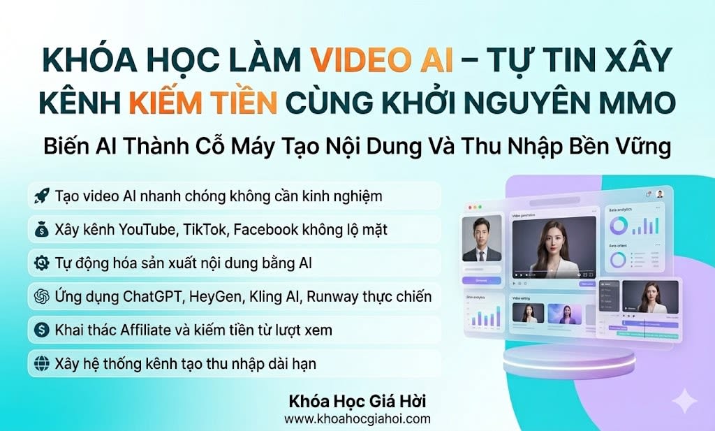 Khóa Học Làm Video AI – Tự Tin Xây Kênh Kiếm Tiền Cùng Khởi Nguyên MMO