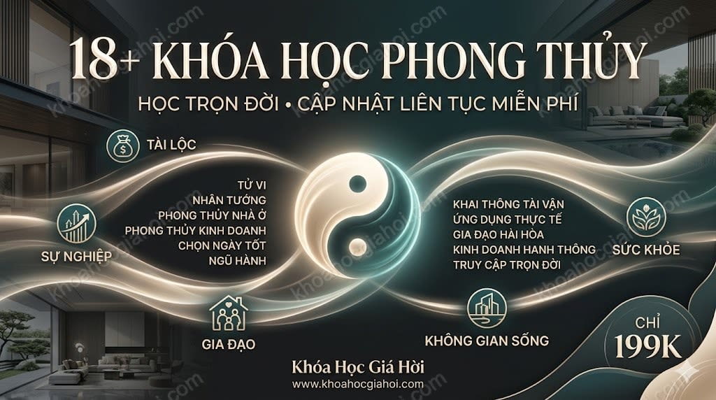 Trọn Bộ 18+ Khóa Học Phong Thủy – Học Trọn Đời, Cập Nhật Liên Tục Miễn Phí