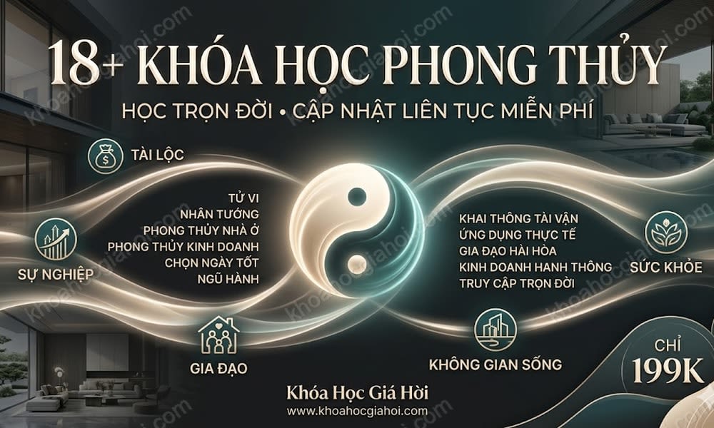 Trọn Bộ 18+ Khóa Học Phong Thủy – Học Trọn Đời, Cập Nhật Liên Tục Miễn Phí
