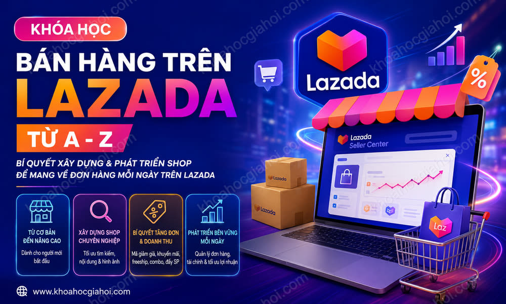 Khóa Học Bán Hàng Trên Lazada Từ A - Z – Bí Quyết Xây Dựng & Phát Triển Shop Để Mang Về Đơn Hàng Mỗi Ngày Trên Lazada Cùng Hiếu Suro