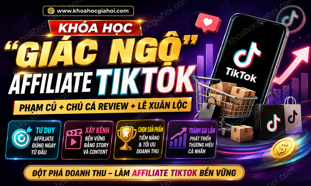 Khóa Học “giác Ngộ” Affiliate Tiktok – Phạm Củ + Chú Cá Review + Lê Xuân Lộc