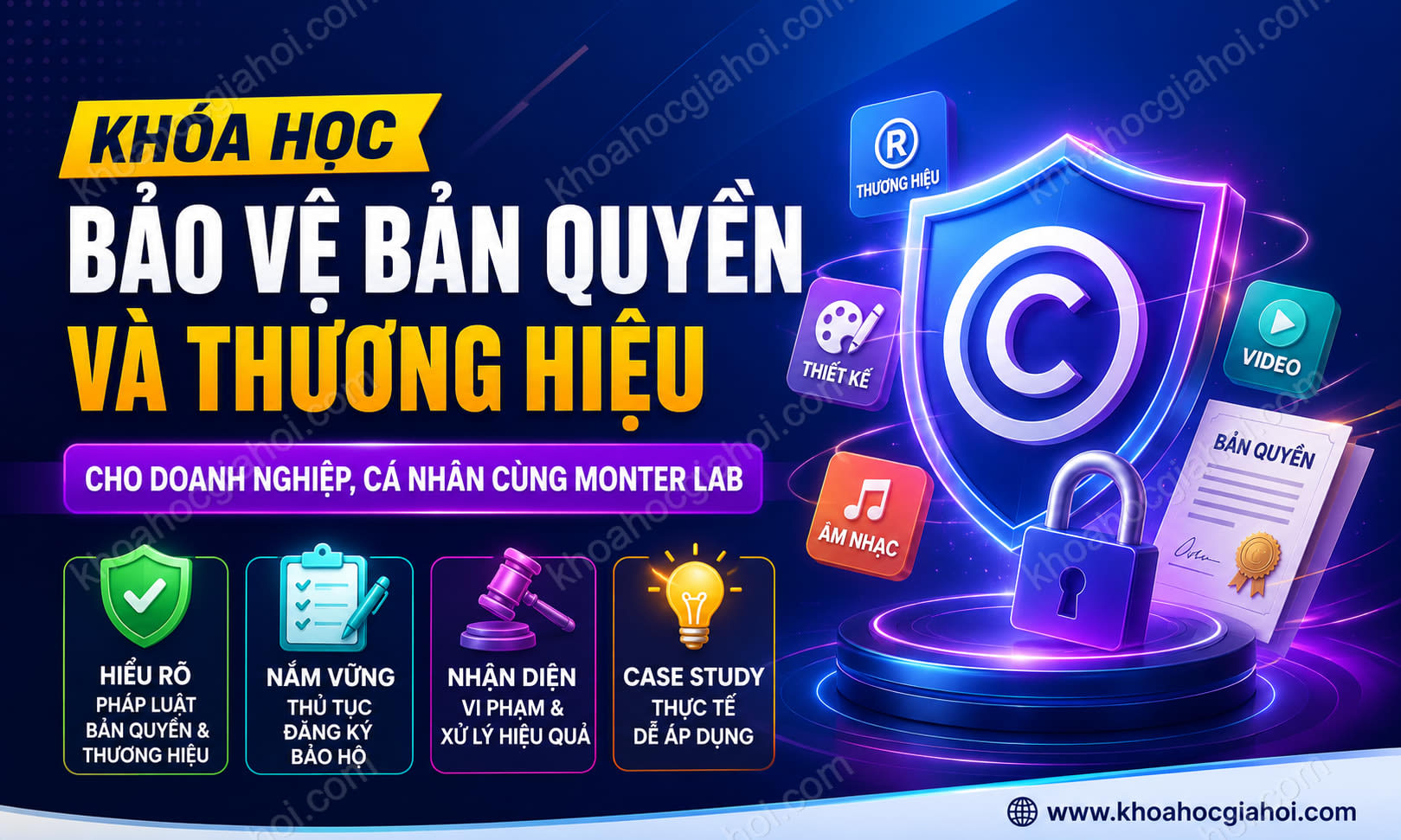 Khóa Học Bảo Vệ Bản Quyền & Thương Hiệu Cho Doanh Nghiệp, Cá Nhân Cùng Monter Lab