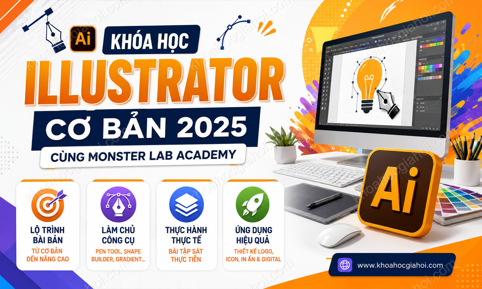 Khóa học Illustrator Cơ Bản 2025 Cùng Monster Lab Academy