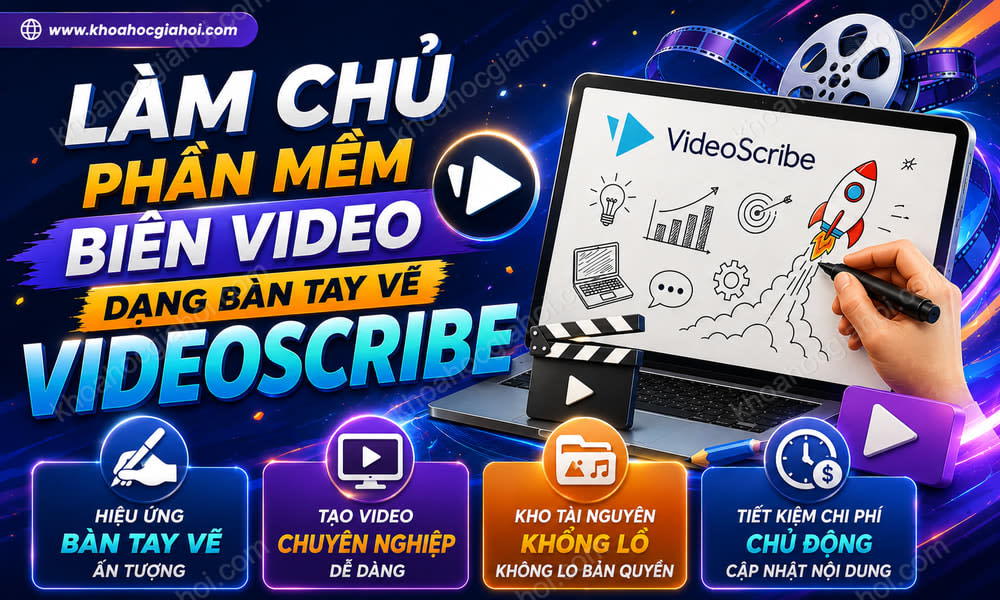 Làm Chủ Phần Mềm Biên Video Dạng Bàn Tay Vẽ Videoscribe