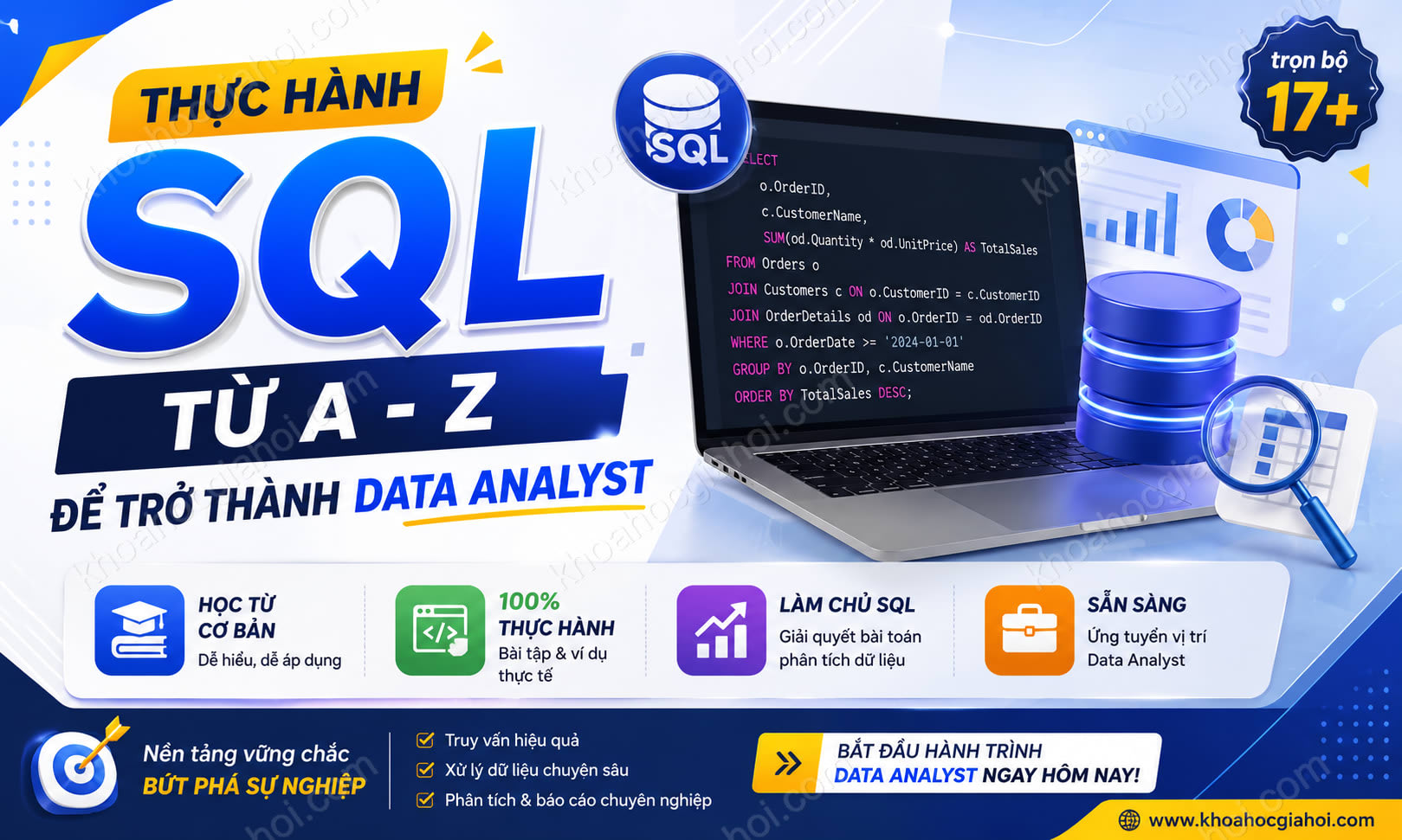 Khóa Học Thực Hành Sql Từ A - Z Để Trở Thành Data Analyst