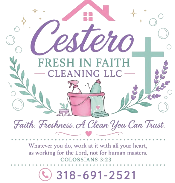 Cestero Fresh in Faith Cleaning LLC — Faith. Freshness. A Clean You Can Trust. Colossians 3:23. 318-691-2521