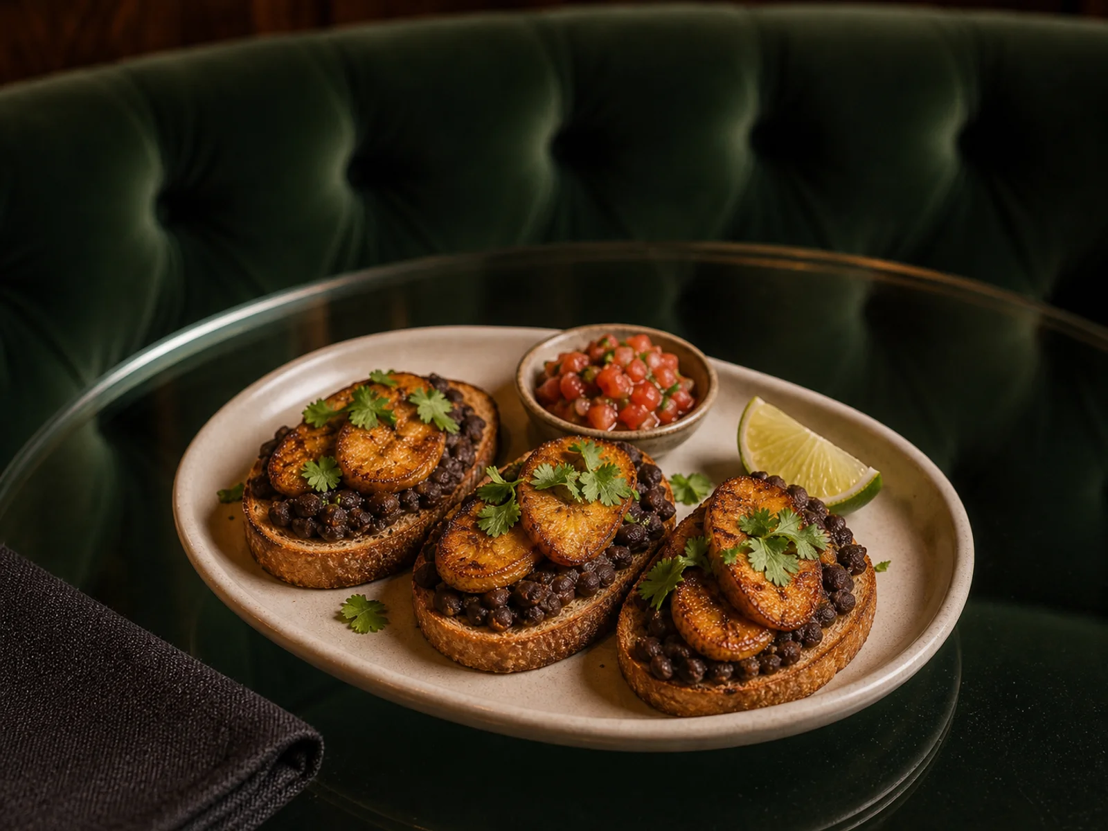 Küba Plantain Black Bean Tost