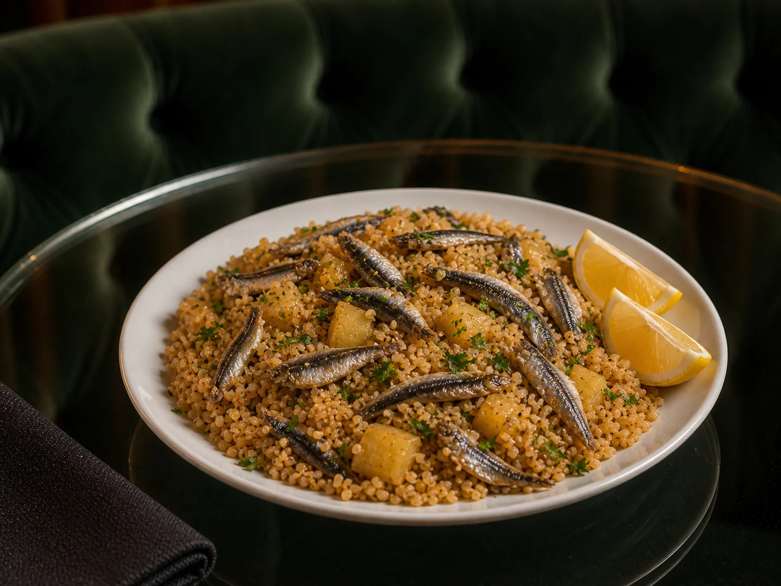 Hamsili Patatesli Bulgur Pilavı