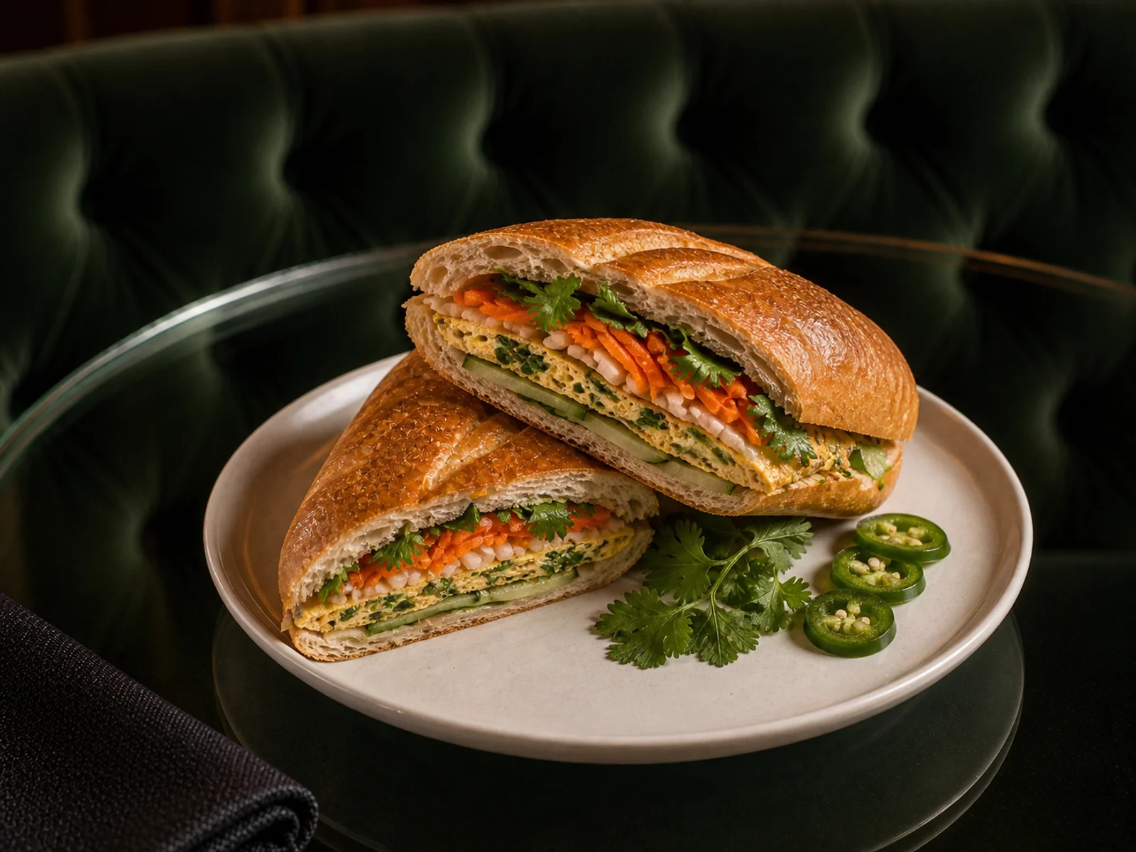 Yeşil Soğanlı Omlet Banh Mi Tost