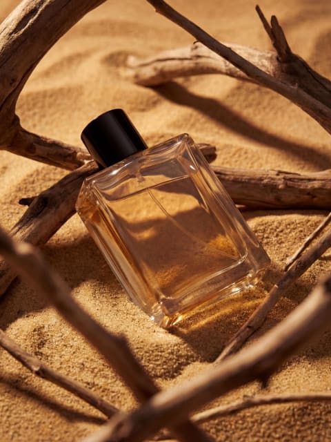 Golden Desert: perfume product photo template