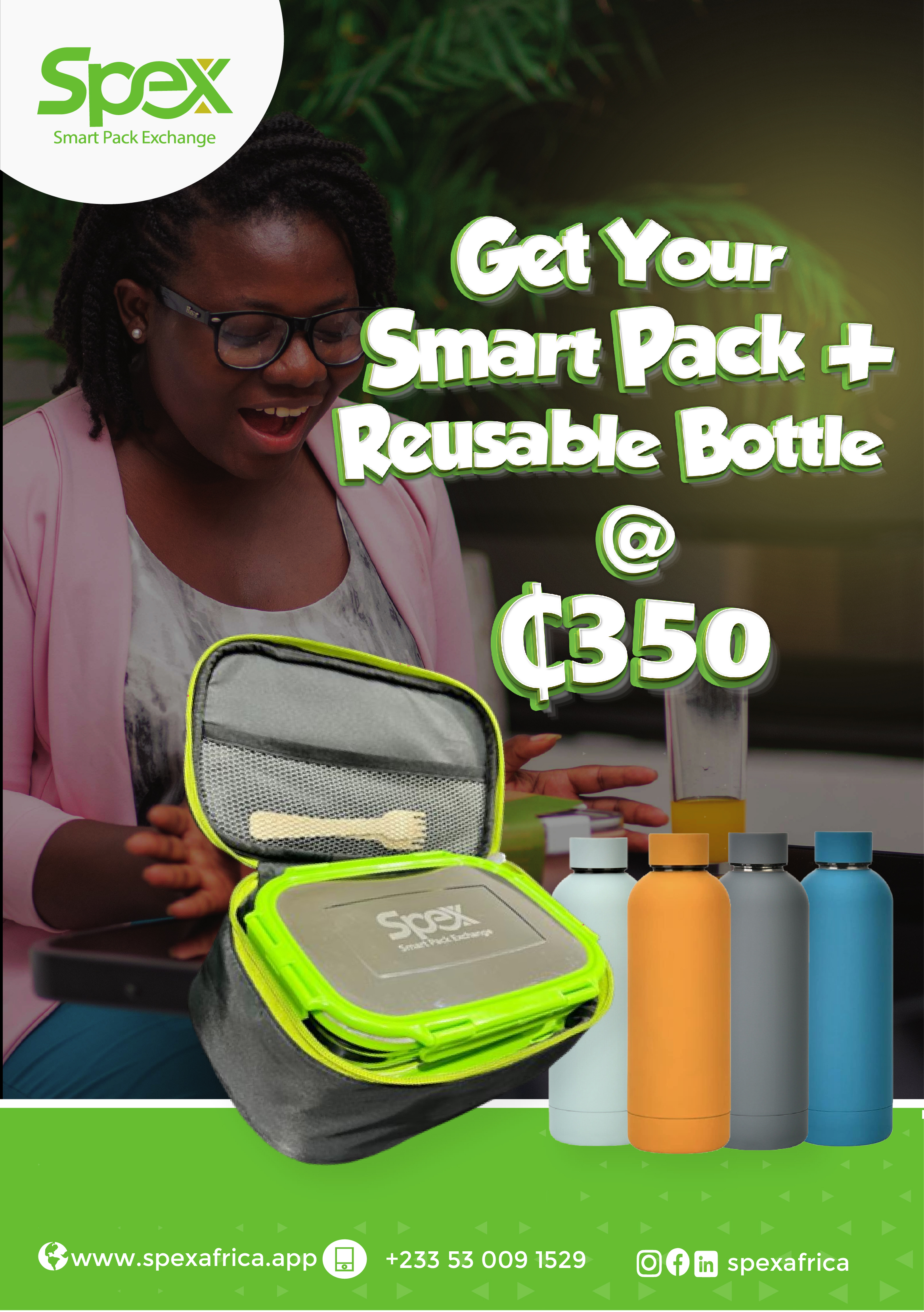 Smart Meal Pack + Reusable Bottle Combo