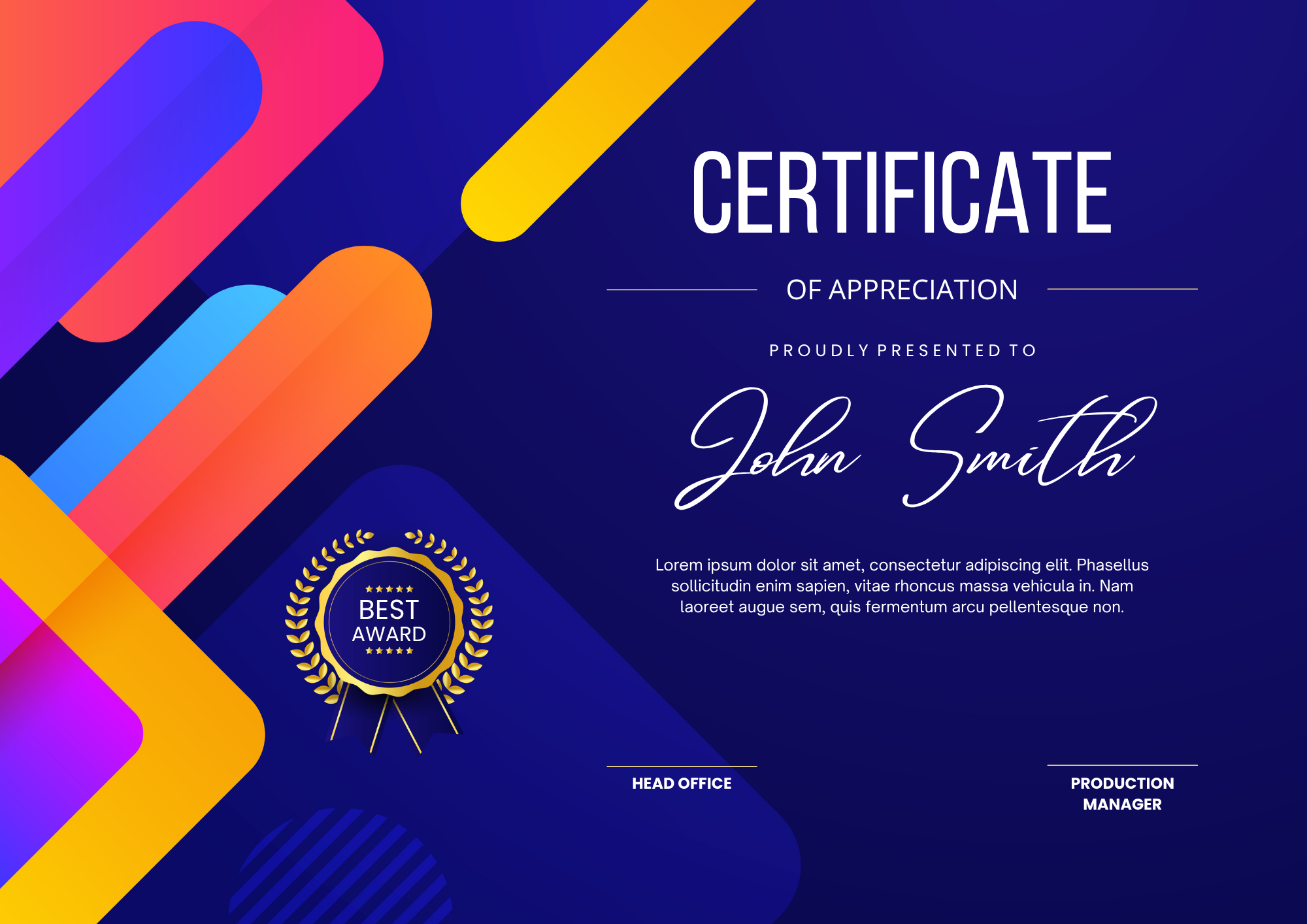 Completion certificate