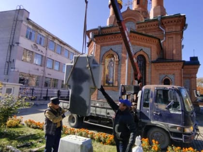 Крест в память о расстрелянном настоятеле установили на территории хабаровского храма