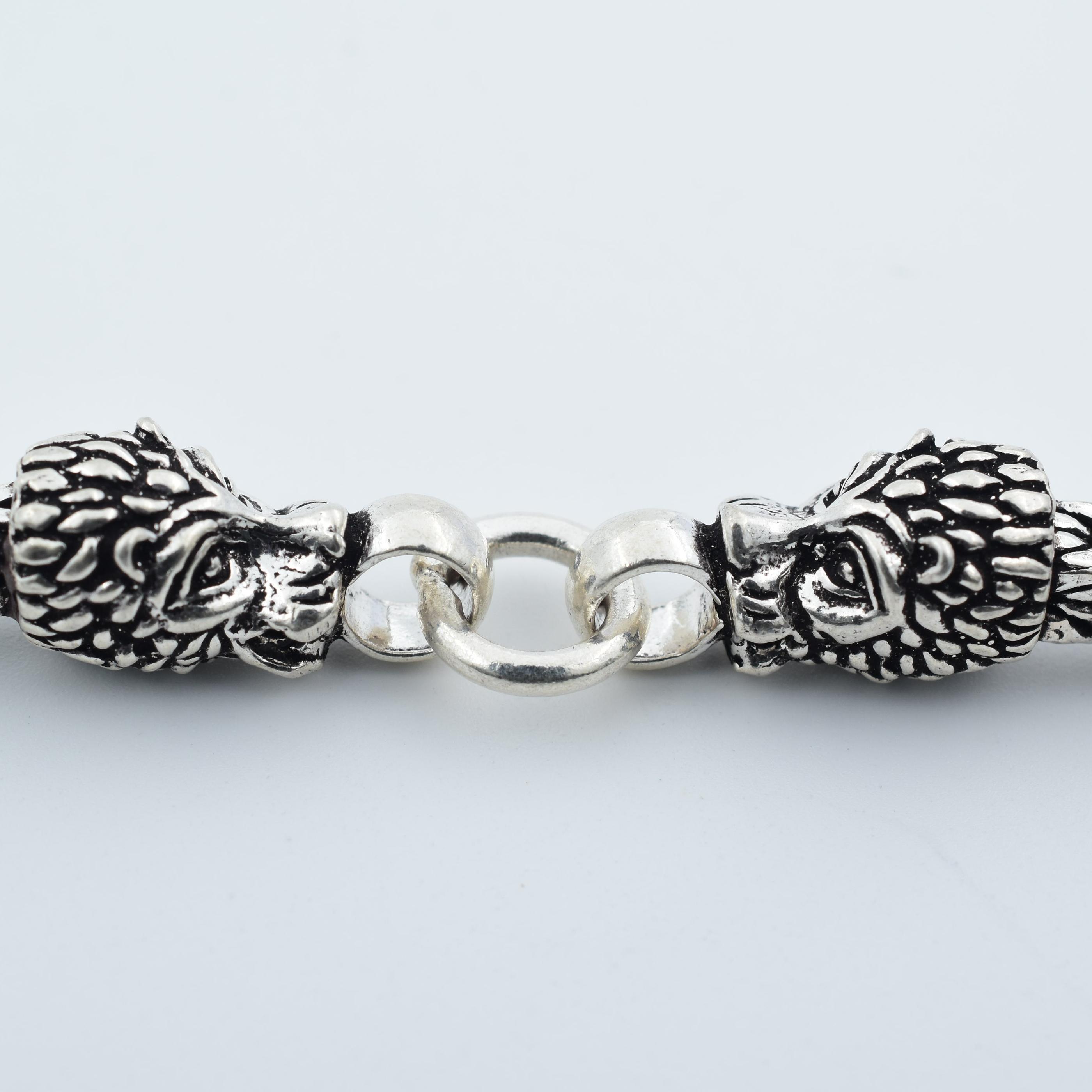 Lion Bracelet Men 925 Sterling Silver Traditional Tribal Bracelet