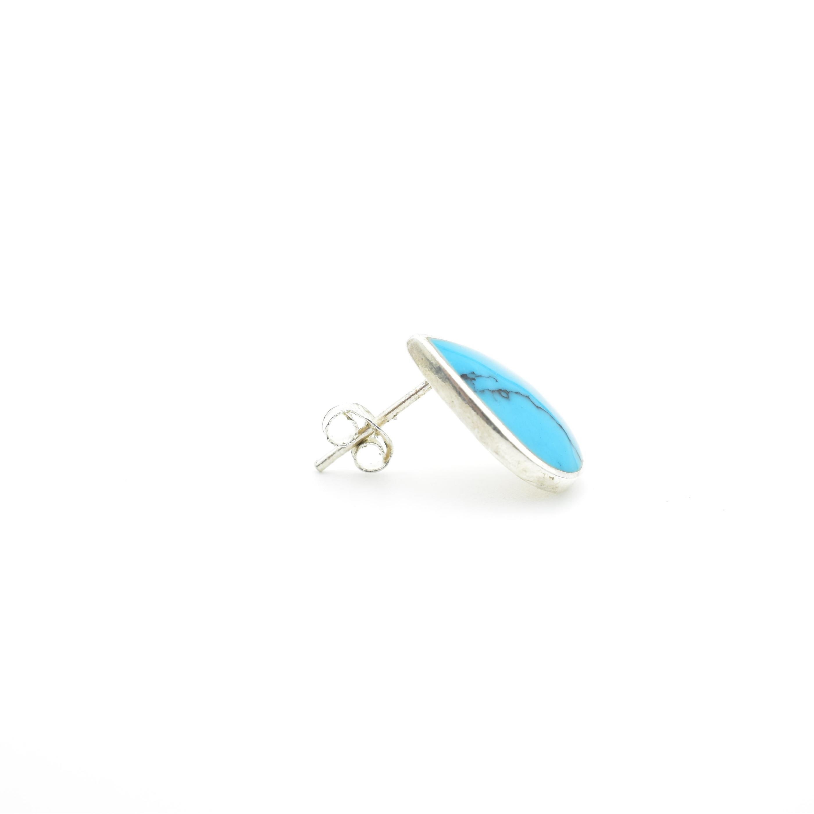 Sterling Silver Turquoise Peardrop Stud Earrings