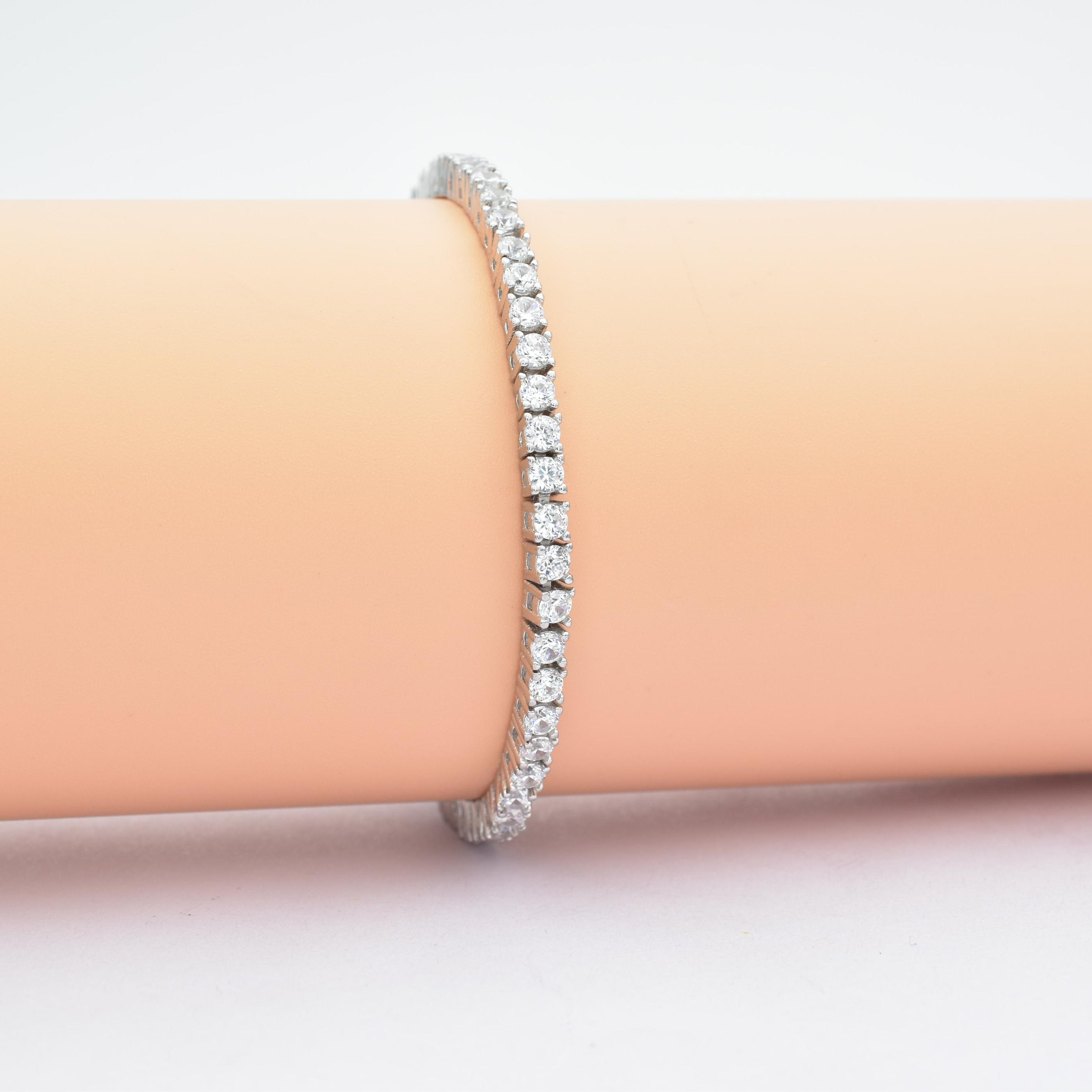 Sterling Silver Diamond Ladies Tennis Bracelet