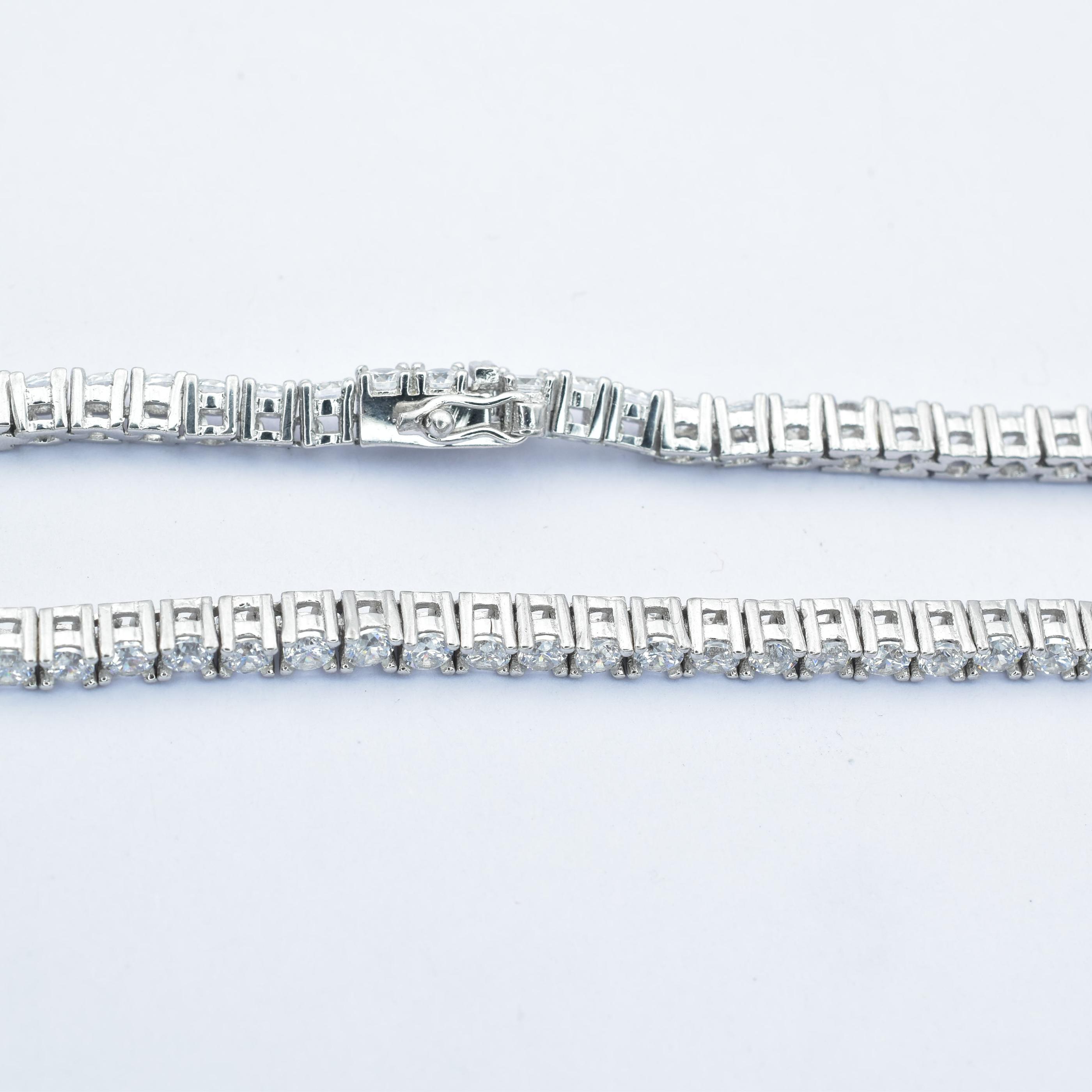 Sterling Silver Diamond Ladies Tennis Bracelet
