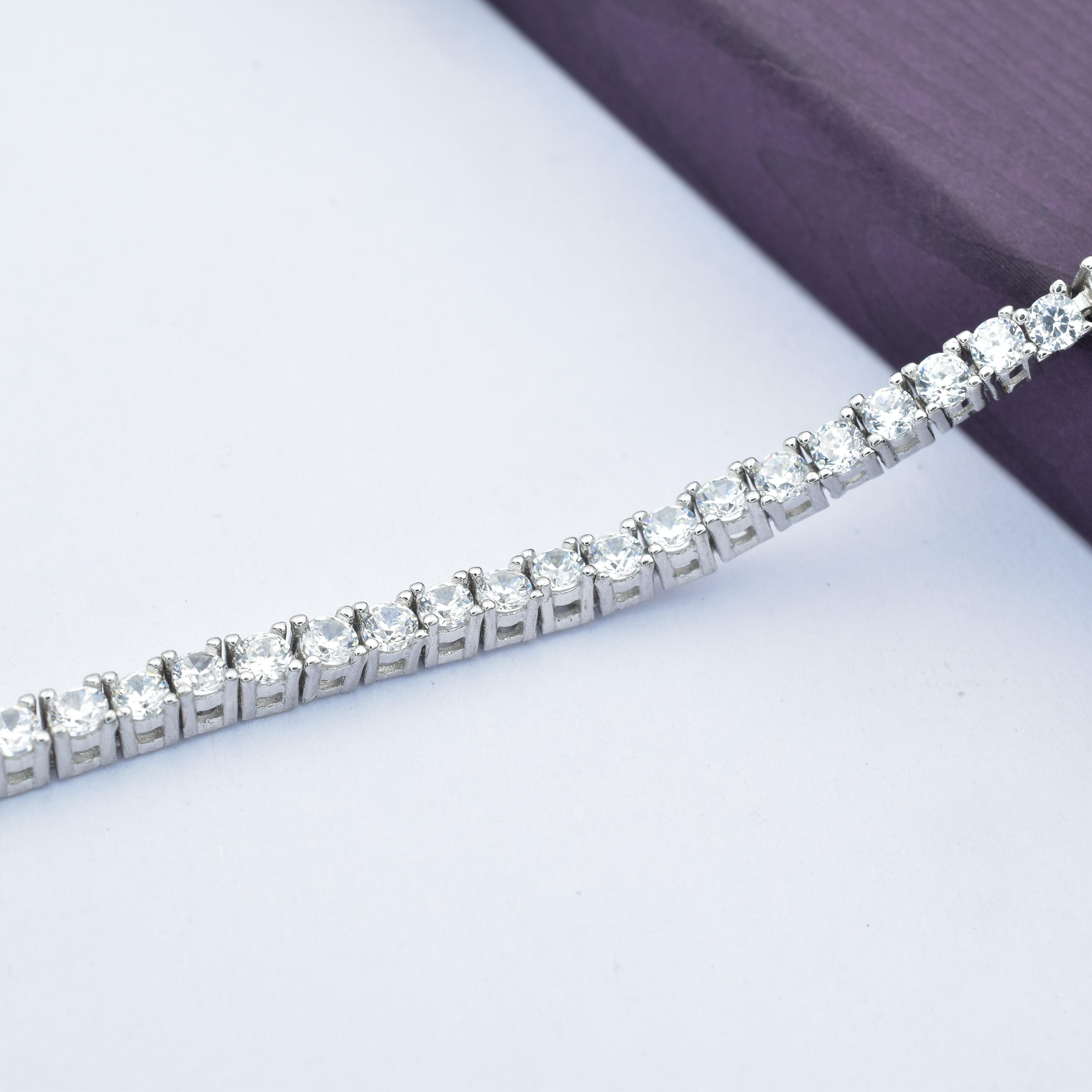 Sterling Silver Diamond Ladies Tennis Bracelet