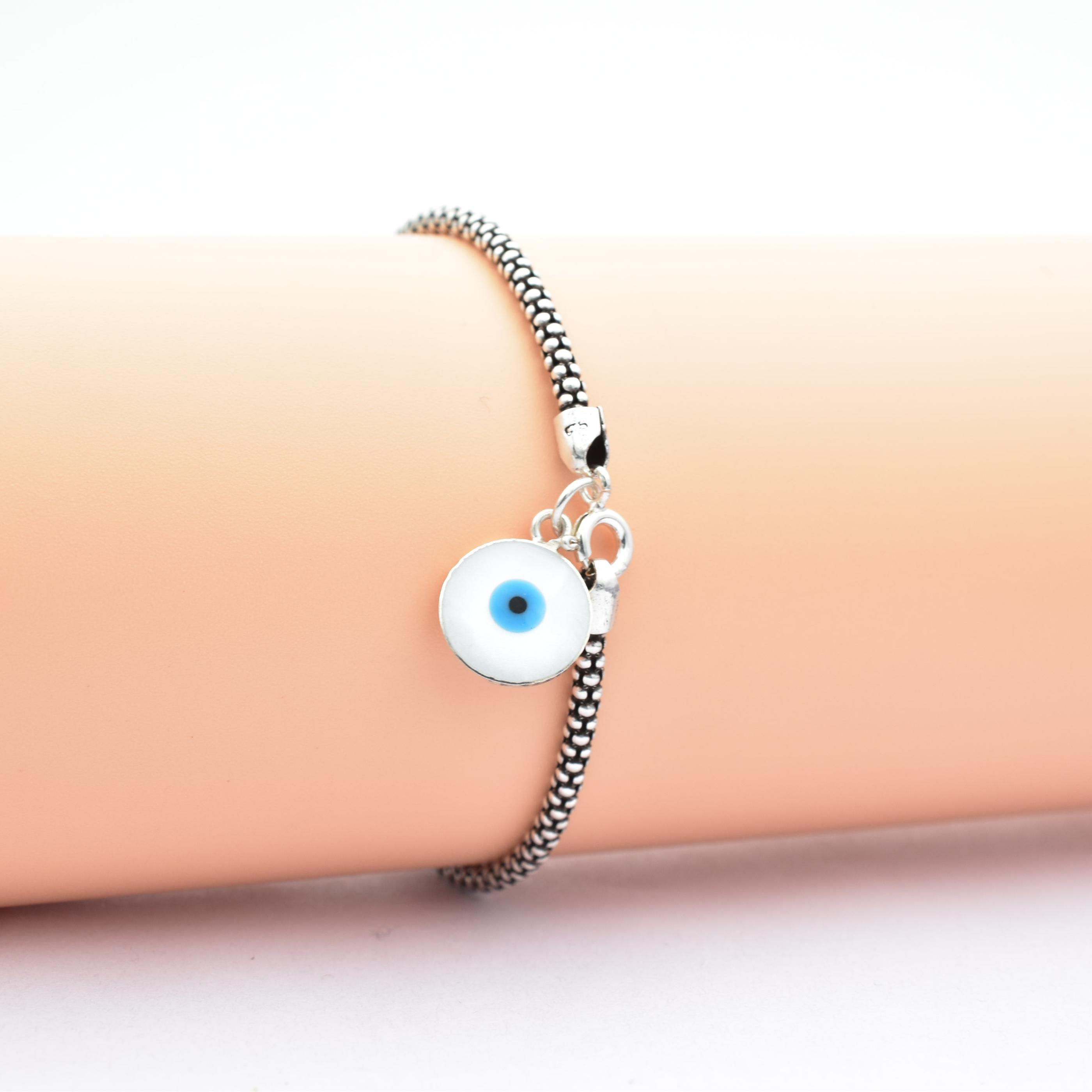 Sterling Silver Evil Eye Ladies Bracelet