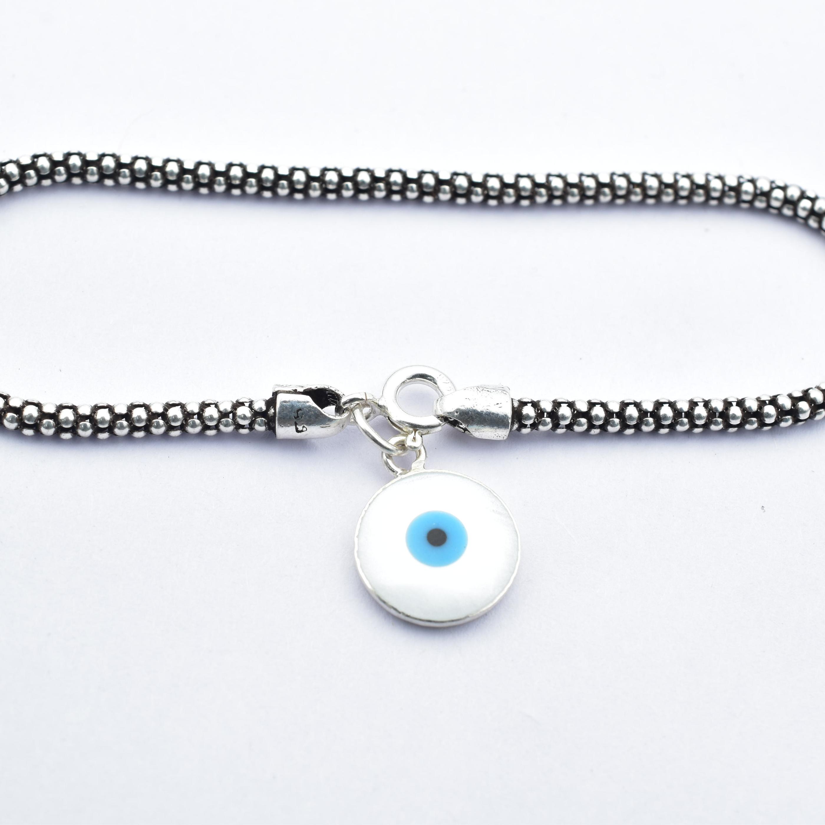 Sterling Silver Evil Eye Ladies Bracelet