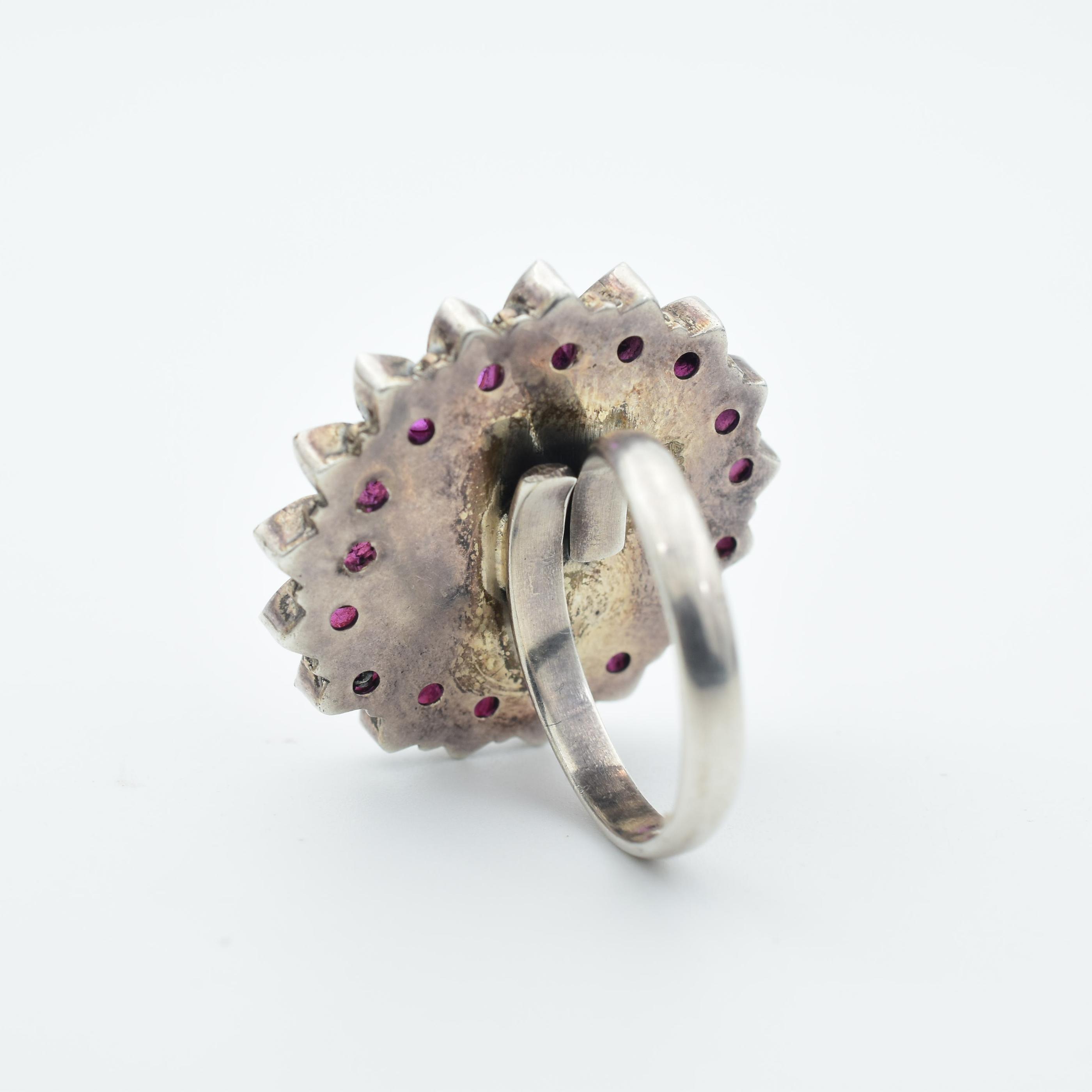 Purple stone antique look silver ring for women COCKTAIL RING