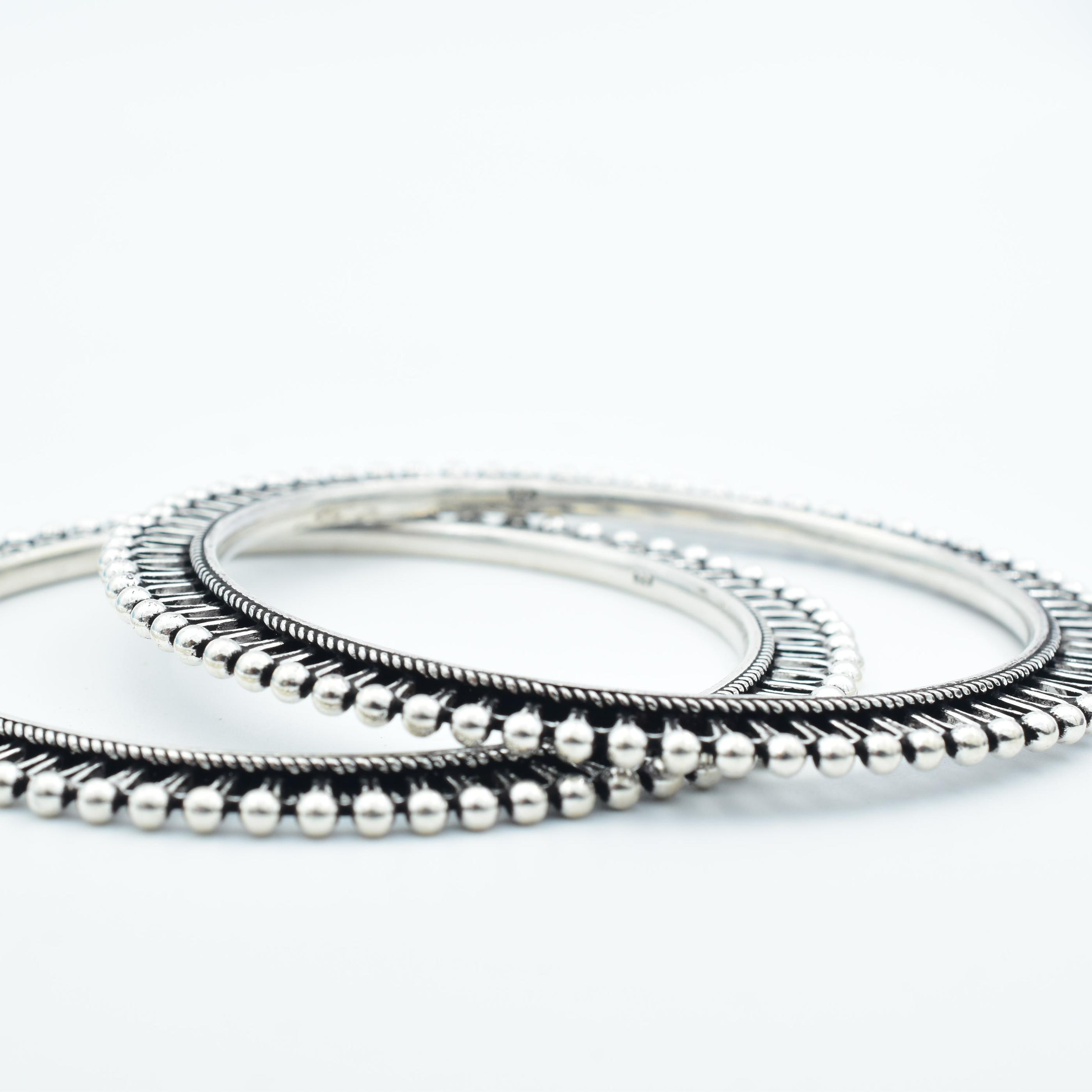 Kolhapuri sun styled Silver Bangles