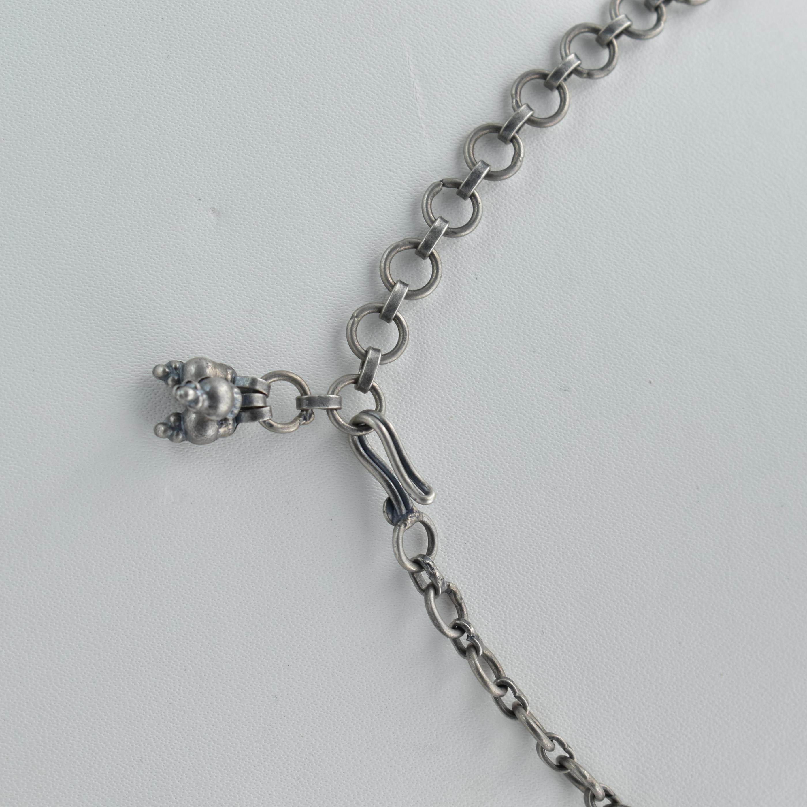 Silver stone choker necklace
