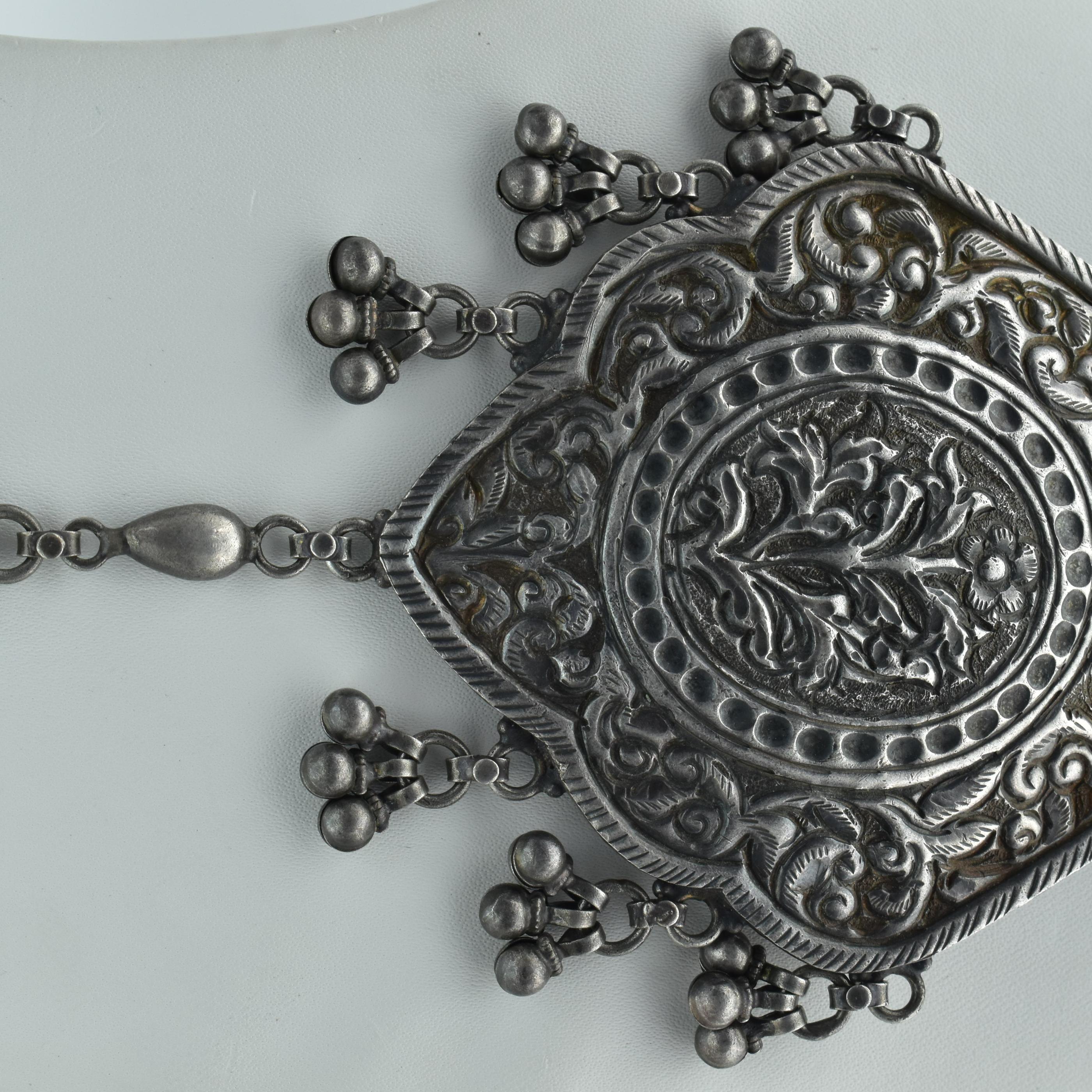 Sterling Silver Red Tribal Necklace