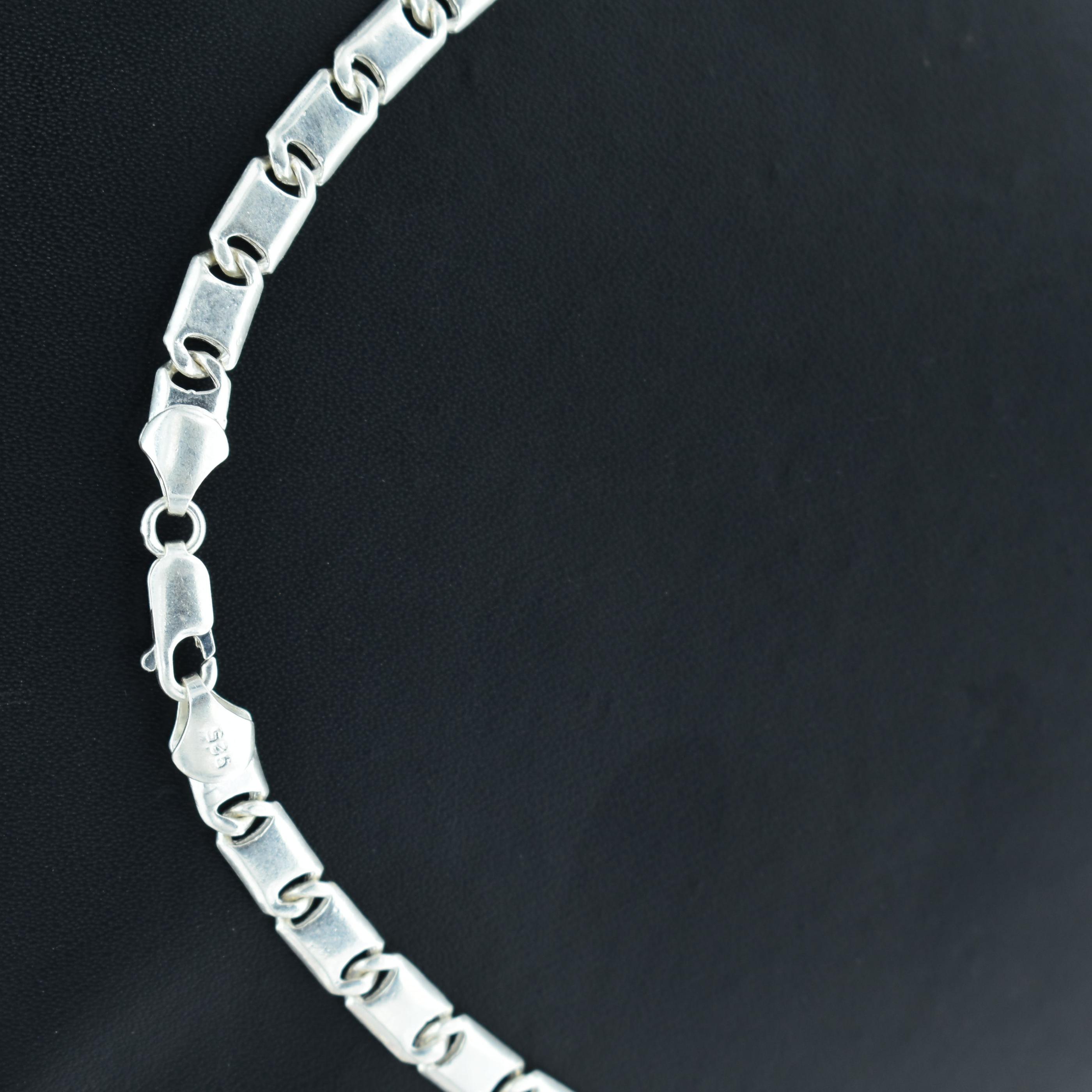 Stylish 925 Sterling Silver Razor Blade men's Chain