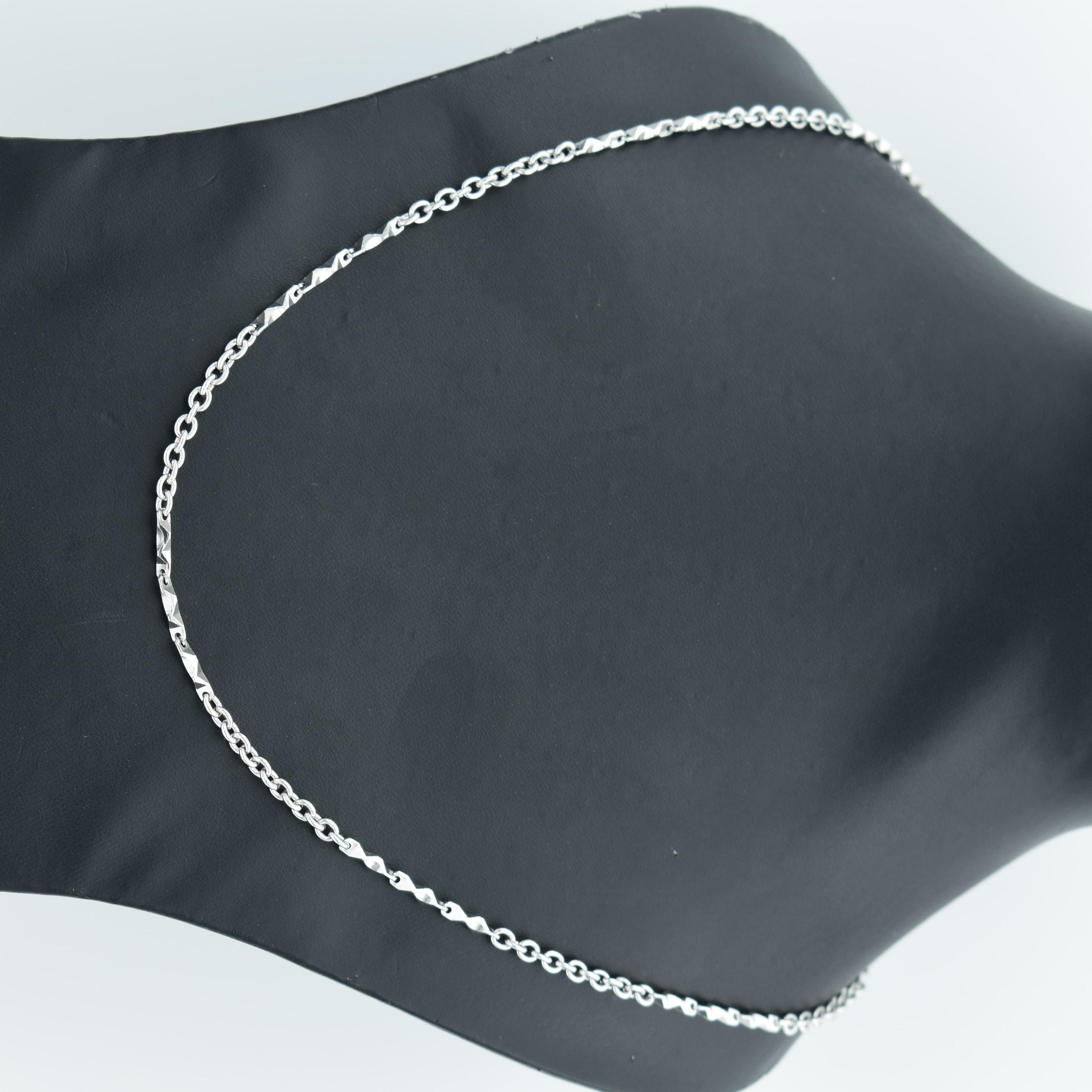 Sterling Silver Men Chain Beveled Cable Chain