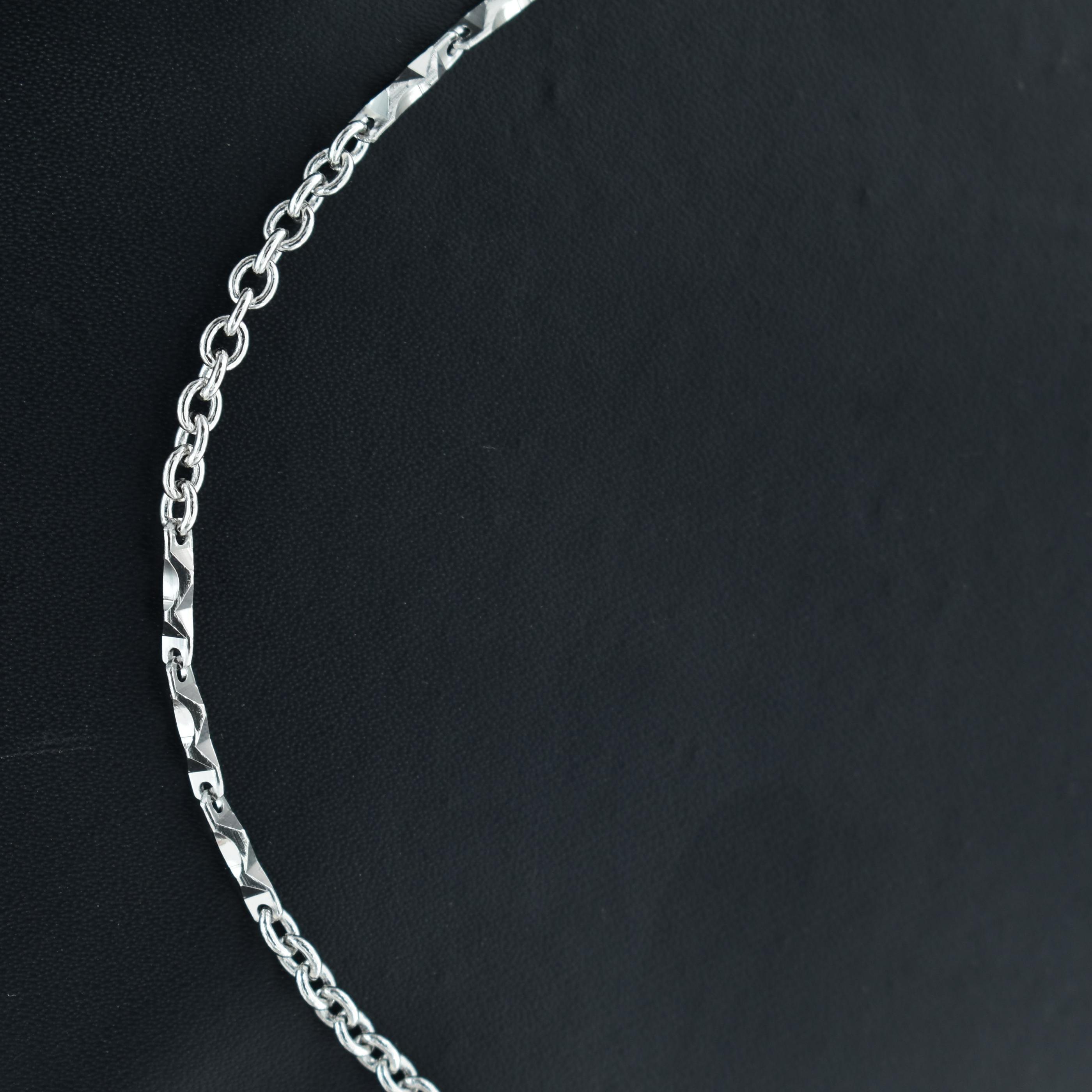 Sterling Silver Men Chain Beveled Cable Chain