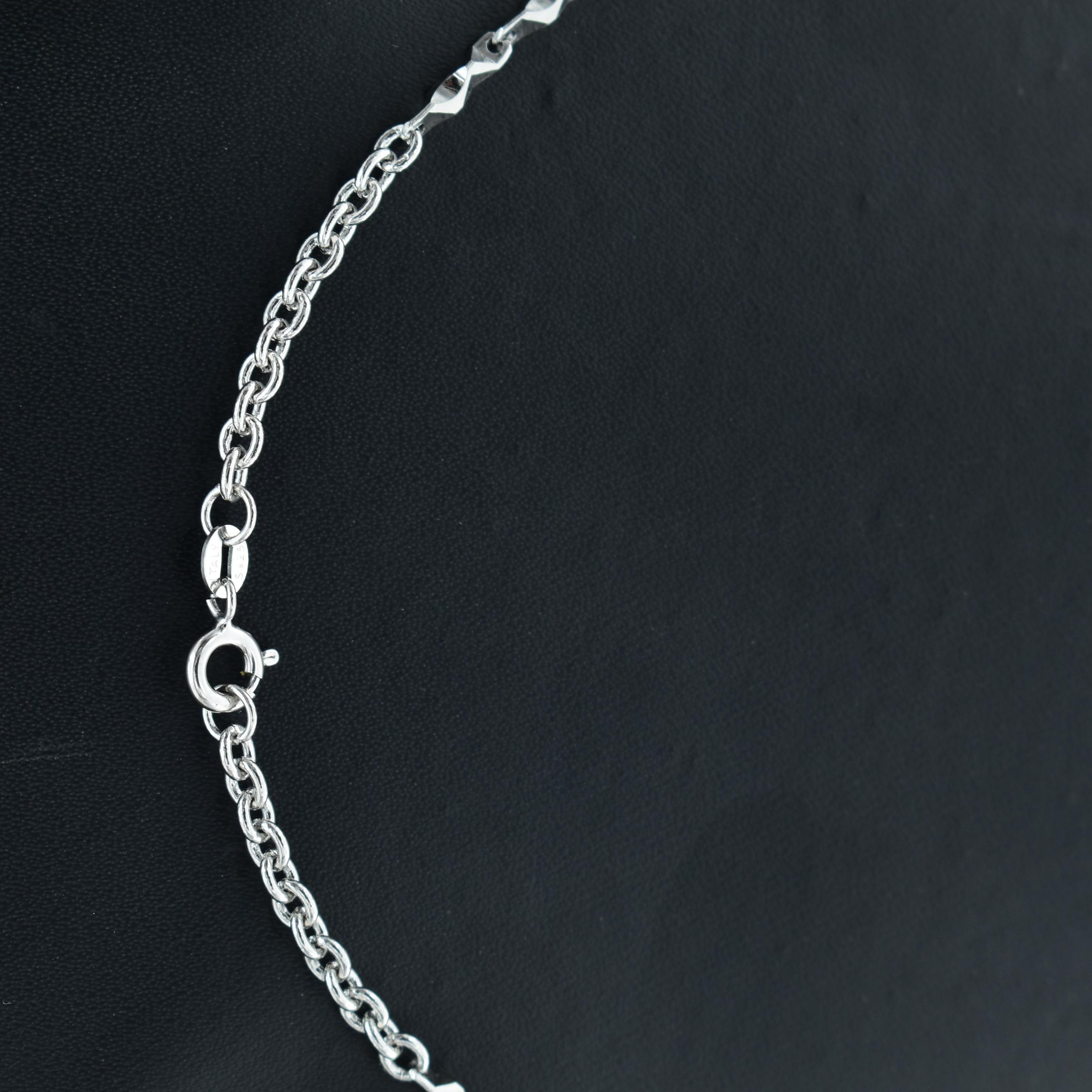 Sterling Silver Men Chain Beveled Cable Chain