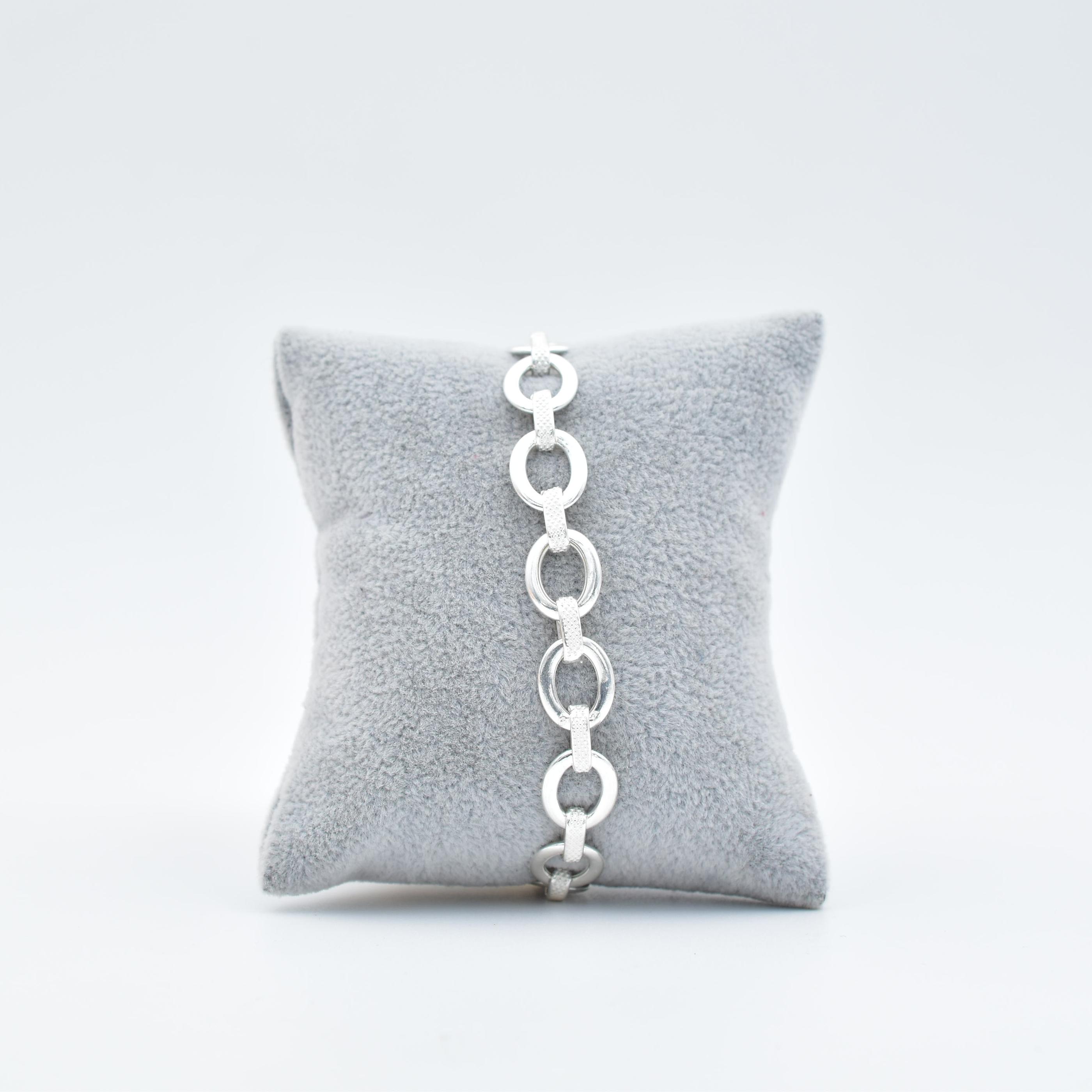 925 Sterling Silver oval link Mens bracelet