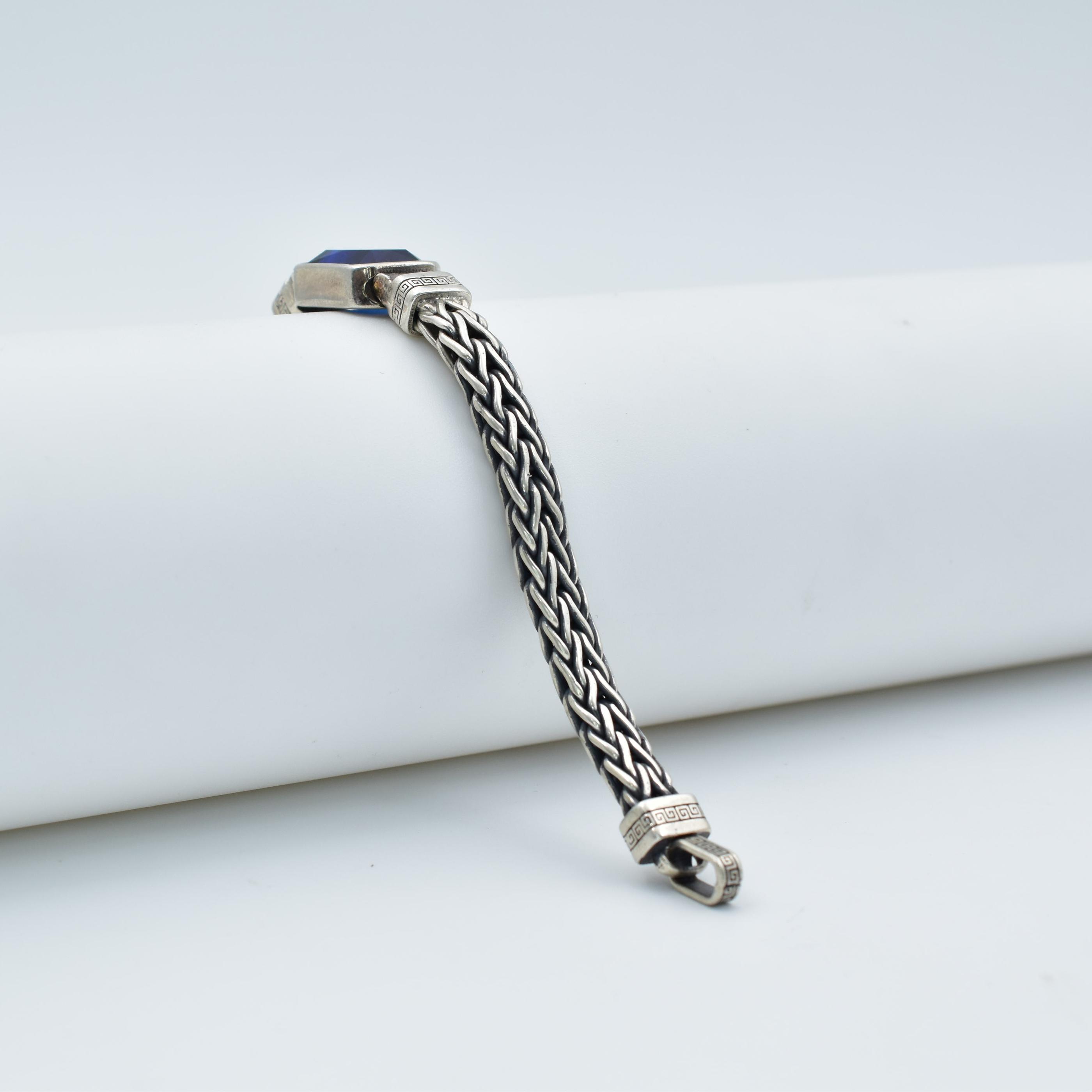 Men's S925 Sterling Silver Flat Bracelet